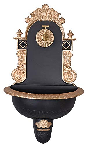 Wandbrunnen Schwarz Gold Gartenbrunnen Wasserbecken Gartenbrunnen Antik lup027 Palazzo Exklusiv