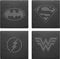 Super Heros Batman Superman Flash Wonder Slate Mat Engraved Set Of 4 Coasters (Superhero Mix)