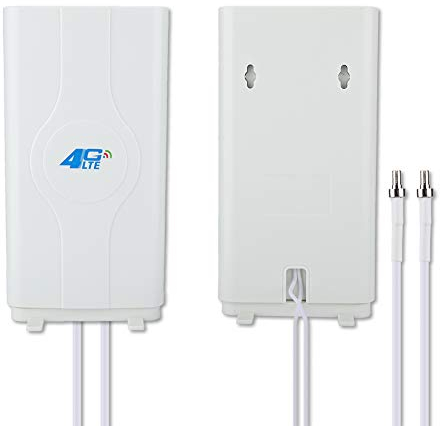Cuifati 4G LTE Antenne,88dBi High Gain Antenne,TS9/CRC9/SMA Antenne,WiFi Booster,800MHz-2700MHz Breitbandantenne,Panel Antenne mit 2m Dual MIMO Kabel(SMA)