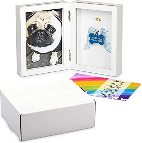 EcoRise Gedenk-Bilderrahmen mit Engelsflügeln, 10 x 15 cm, Weiß