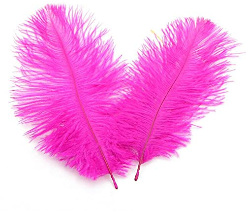 50 piume di struzzo naturali, 15-20 cm, per fai da te, matrimoni, feste, centrotavola, decorazione della casa (fucsia)