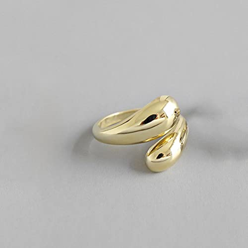 DOOLY 925 Sterling Silber Korean Trendy Glatt Ringe Für Frauen Paar Vintage Gold Silber Geometrische Handgemachte Hochzeit Schmuck