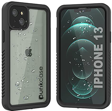 PunkCase wasserdichte Schutzhülle für iPhone 13 [Extreme Serie] [Slim Fit] [IP68 Zertifiziert] [stoßfest] [schneefest] Panzerabdeckung mit eingebauter Displayschutzfolie für iPhone 13 (6,1 Zoll)
