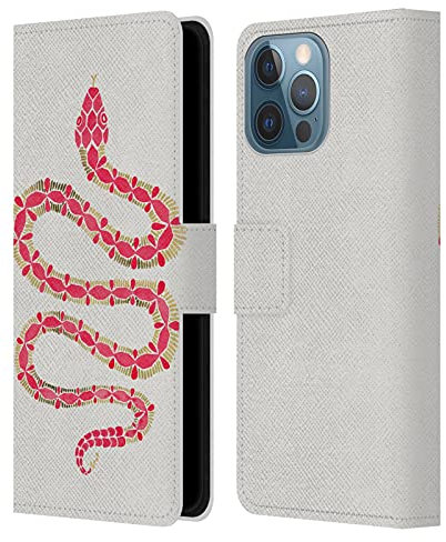 Head Case Designs Licenza Ufficiale Cat Coquillette Rosa Serpente Animali Custodia Cover in Pelle a Portagoglio Compatibile con Apple iPhone 13 PRO Max