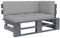 vidaXL Kiefernholz Grau Imprägniert Garten Ecksofa Modular Palettensofa Gartensofa Sofa Lounge Palettenmöbel Gartenmöbel Einzelsofa