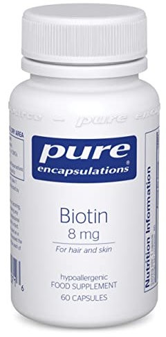 Pure Encapsulations - Biotin 8mg - for Hair, Skin & Nails - for Women & Men - 60 Capsules
