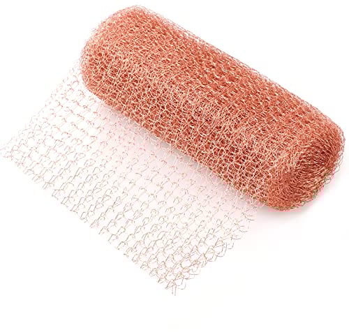 SONEER Kupferwolle, Schneidbares Kupfergeflecht für Schädlingsbekämpfung, Kupfernetz Mesh Rolle für Schnecken Maus Vögel Fledermaus Insekt Nager, Haus Garten (12.7cmx3m)