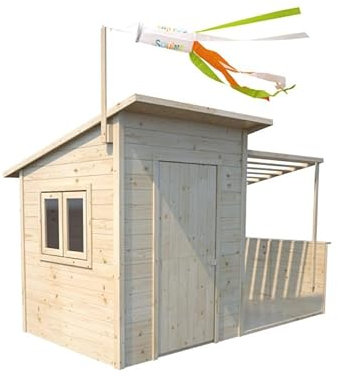 Maisonnette en Bois avec pergola pour Enfants - Santa Barbara