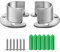 SHULLIN 1 Paar 32mm Edelstahl Rundrohr-Halterung Kleiderschrank Kleiderstange Spurstangenkopf Garderobenhalterung U-Form Stangen Flansch Set rohrhalter U-förmige Flansch Holder mit Schrauben