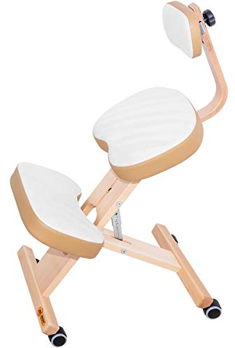 Mercurius Ergo-Comfort CMF+ Ergonomischer Stuhl Orthopädischer Kniestuhl Computerstuhl Kniehocker Stoff - Made in EU, CE, TUV (Beige)