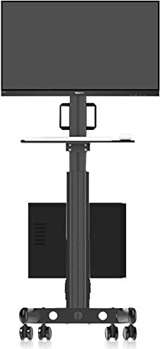 SRHIMEOS 15- 34 Carro de TV móvil con Ruedas para Pantallas Planas/Televisores Curvos LED Carro de TV de Suelo Rodante, Soporte de TV Soporta hasta 15KG,Máx.VESA 100x100mm