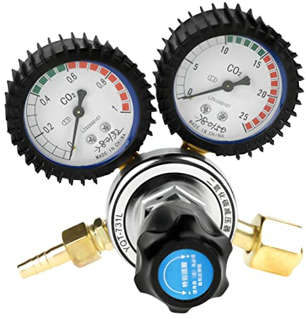 CO2 Pressure Regulator CO2 Pressure Reducer Dual Gauge Gas Bottle Regulator Carbon Dioxide Welding Pressure Reducer
