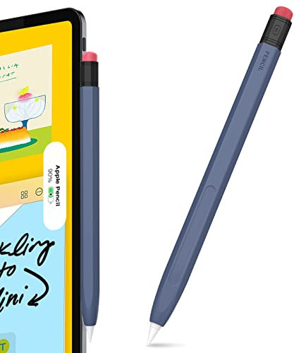 AHASTYLE Classic Pencil Case for Apple Pencil 2nd Generation & Apple Pencil Pro (2024) Silicone Protective Sleeve Apple Pencil Cover Compatible with Magnetic Charging and Double Tap (Midnight Blue)