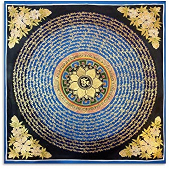 Tibetische Om Mane Padme Hum Mantra Mandala Buddhismus Religion Meditationsposter Wandkunst Poster Geschenke Schlafzimmer Heimdekoration Bild Leinwand Gemälde Poster 30 x 30 cm