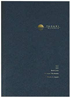Nakabayashi YU-SARI A5 8mm Line Notebook for Fountain Pen, Stationery from JAPAN, Navy Blue