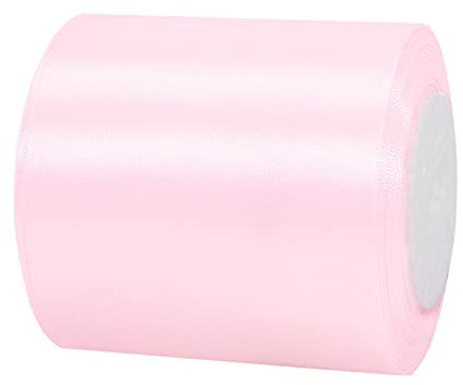 22m Satinband Geschenkband Rosa 100mm Breit,Auto Seidenband Rosa Dick Schleifenband Satin Dekoband Geschenkverpackung Deko Band Stoffband für Halloween Weihnachten Hochzeit Taufe Geburtstag DIY