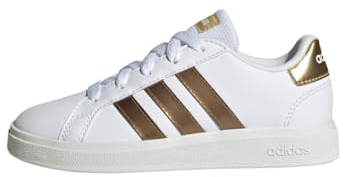 adidas Grand Court Sustainable Lace Shoes Tennis, Cloud White/Cloud White/Matte Gold, 4 UK