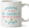 MUGFFINS Tazas para MADRE/MAMÁ - En Español - Mamá eres mi favorita - 11 oz / 330 ml - Regalo original y divertido