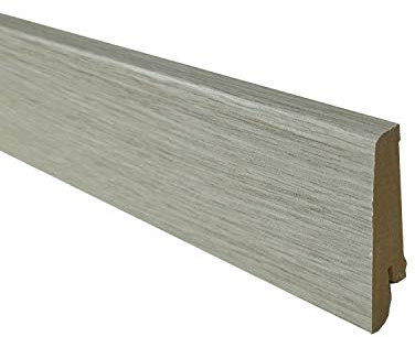 TRECOR® Dryback Vinylboden massiv zum Kleben - Holzdekor - 2 mm Stark (Trend Oak White, Sockelleiste 1 Stück | 240 cm)