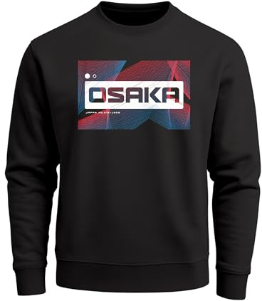 Neverless® Sweatshirt Herren Japan Osaka Asian Style Teachwear Fashion Streetstyle Rundhals-Pullover Fashion Streetwear