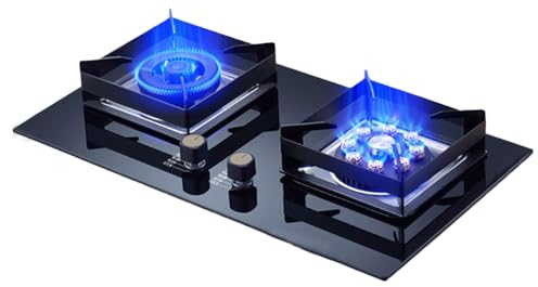 Cuisinière Au Propane, Table De Cuisson À Gaz En Verre Trempé, Cuisinière Au Propane Portable À Double Brûleur, Maximum 17742,4 BTU, Convient Aux Appartements De Cuisine Et Aux Camping-cars (noir) (C