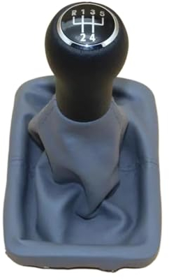 Auto-Schaltknauf Für VW Für Käfer 1998–2010 5-Gang-Schaltknauf Graue Ledermanschette Schaltknauf Cover