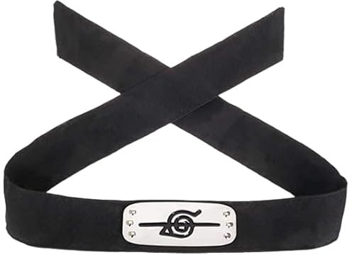 Kraja Ninja Stirnband, Konoha mit Naru Konohagakure Wappen, Stirnplatte Cosplay Akessorium Dorf Blatt (Itachi)
