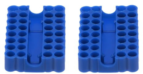 sourcing map 2pcs Screwdriver Bit Holder Organizer 64x45x16mm 32 Holes Hex Drill Plastic Storage Case for Any 1/4 Metal Driver Bits