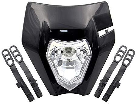 niso Motorrad Scheinwerfer Off Road Scheinwerfer Maske für 125 150 250 300 350 450 500 EXC XCW EXC-F 2017 2018 Schwarz, 393669