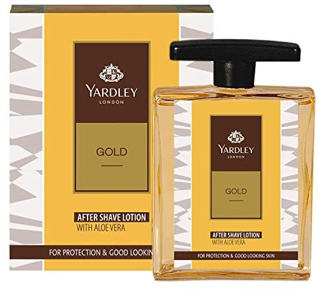 ECH Green Velly Yardly London Gold After Shave Lotion mit Aloe Vera - Daily Use After Shave Lotion für Männer - Für geschützte & gut aussehende Haut - 100ml