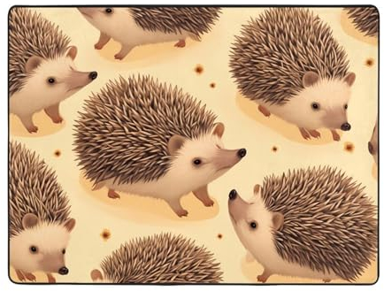 YYHWHJDE Teppich mit Igel-Druck, 160 x 122 cm, weiche Haptik, feiner Samt, verschleißfest