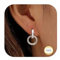 Dochais S925 Sterling Silber Post Creolen Ohrringe Doppelkreis mit Zirkonia, Gold/Silber Hängend Ohrringe, Doppelkreis Ohrstecker Hypoallergene Chunky Schmuck als Geschenke für Damen