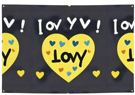 Banner zum Aufhängen, Aufschrift Love You With All My Heart, für alle Jahreszeiten, 120 x 180 cm, für Hochzeit, Party, Weihnachtsdekoration