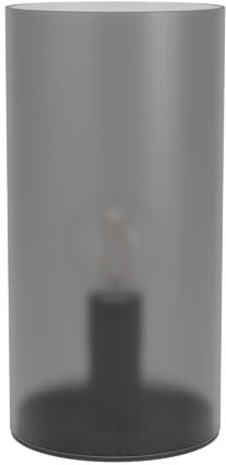 Eglo Lampe de chevet Geo, lampe de table élégante, déco salon et chambre à coucher, luminaire à poser cylindrique, verre et plastique gris, douille E14, Ø 10 cm