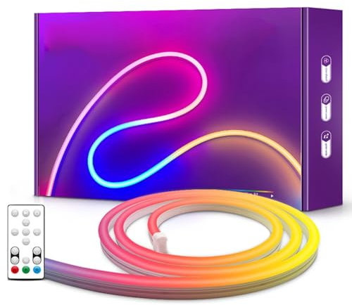 LISHAOHU Tiras Luz Led 12,5 Pies Tiras Luces Led con Mando A Distancia Tira Luces LED Ambiente para TV para Pantallas 55-65 Captura con Precisión Las Variaciones De Color La Pantalla