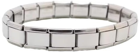 2Burned Italian Style Silver Bracelet, Fits 9mm Italian Charms