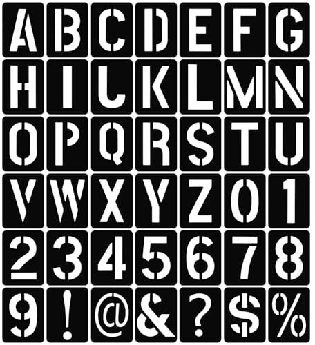 TPTGIAR 42 PCS Letter Stencils Large, 4 Inch Plastic Stencils Letters, Number Stencil for Crafts Reusable, Washable Alphabet Stencil for Art Projects Decoration Painting DIY