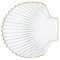 PRETYZOOM Assiette en Verre Transparent Bord Doré Assiette de Porte-Desserts Récipient à Bijoux pour Salades et Desserts 1 Pièce