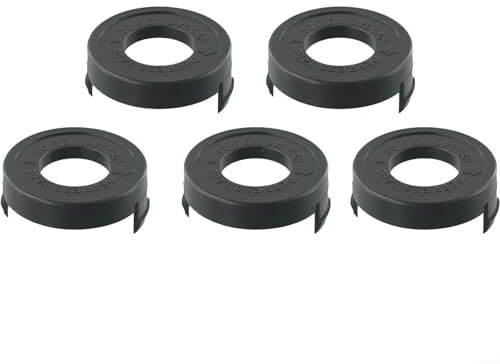 ZYNCUE Lot de 5 capuchons de bobine de rechange pour débroussailleuse Black & Decker GLC12 GL250 GL310 GL360 S-Trimmer Coverss, capuchons de bobine de tondeuse à gazon ABS (5 pièces)