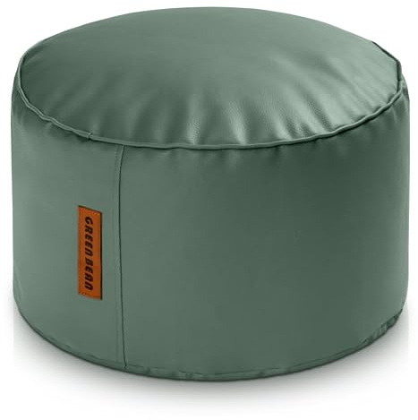 Green Bean Sitzhocker aus Kunstleder - Pouf mit EPS Perlen Füllung - 43 x 30 cm - perfekte Ergänzung zum Sitzsack - Sitzwürfel Sitzkissen Hocker Fußhocker - Dunkelblau