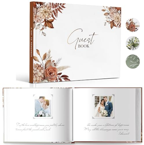 WeddingGiftsWedding Wedding Guest Book for Wedding Reception | Elegant Polaroid Guestbook for Baby Shower,Birthday and Special Events,Guest Sign-in Book (Autumn)