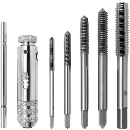 yanwuwa Verstellbarer Ratschenwindeisen T-Griff Gewindeschneider für Handmaschine Ratsche Schraube Gewindeschneider Gewindebohrer Werkzeug