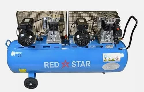 Red Star Twin 3.0HP Motor Copper Wire Portable Air Compressor 200L