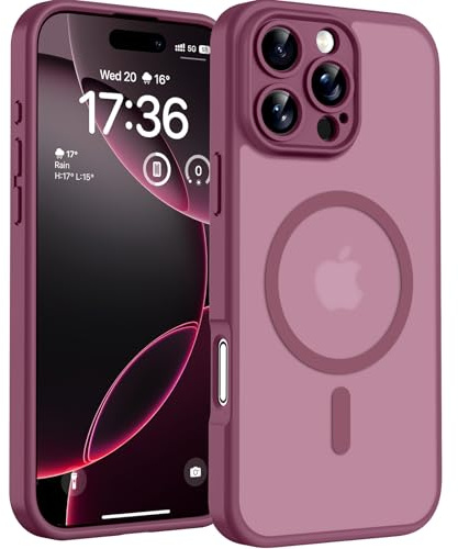TOCOL für iPhone 16 Pro Hülle, Kompatibel mit MagSafe, Pflaume | Vollständiger Kameraschutz Handyhülle, Eingebauter Magnetring Case, Militärschutz Stoßfest Kratzfest Haltbarkeit Phone Cover