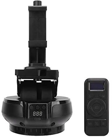 TIKATARER Motorized Panoramic Tripod Head, Remote Control Pan Tilt Head with 360° Rotation, 9 Speed Adjustable for Mobile Phone Camera Smartphone Mirrorless DSLR