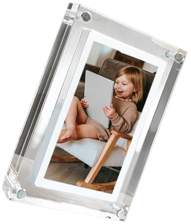 Digitaler Bilderrahmen mit transparentem Acryl-Design, USB-wiederaufladbarer Port, 4G-Speicher, für Heimdekorationen, 12,7 cm/17,8 cm/25,4 cm, Acryl, elektronisches Fotoalbum
