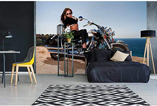 Vlies Fototapete MOTORRAD 375 x 250 cm | Vliestapete - Wandtapete inklusive Kleister | PREMIUM VLIES QUALITÄT