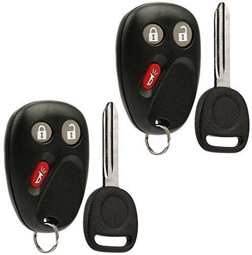 2 Stück Auto Schlüsselanhänger Keyless Entry Fernbedienung mit Zündschlüssel passend für Chevy Trailblazer / Buick Rainier / GMC Envoy / Isuzu Ascender / Oldsmobile Bravada / Saab 9-7x (15008008)