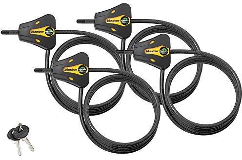 Master Lock - Gleichschließende Trail-Kamera Python verstellbare Kabelschlösser 8419KA-4