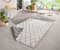 NORTHRUGS In- und Outdoor Teppich Malaga 80x150cm - Wendeteppich Wetterfest Modernes Geometrisches Muster Läufer für Balkon Terrasse Garten Wintergarten Wohnzimmerteppich Wasserfest in Grau Creme